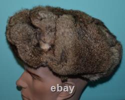Chapeau en fourrure de lapin soviétique russe de l'armée allemande de combat d'hiver de la Seconde Guerre mondiale