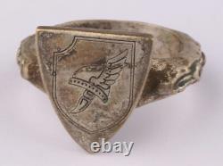 Chapeau viking avec ailes, bague allemande de la Seconde Guerre mondiale, pendentif de soldats de l'armée, taille 11