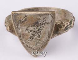 Chapeau viking avec ailes, bague allemande de la Seconde Guerre mondiale, pendentif de soldats de l'armée, taille 11