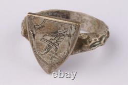 Chapeau viking avec ailes, bague allemande de la Seconde Guerre mondiale, pendentif de soldats de l'armée, taille 11