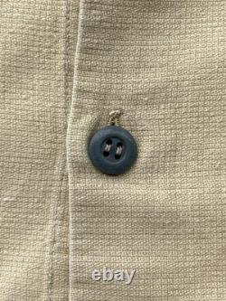 Chemise Civile de l'Armée Allemande de la Seconde Guerre Mondiale, Coton Tricoté L/É, 4 Boutons, Beige Clair 42