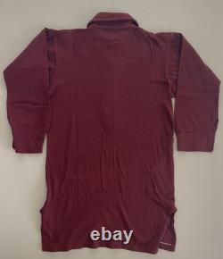 Chemise Civile de l'Armée Allemande de la Seconde Guerre Mondiale, Tricot en Coton Rouge Vin Manches Longues, 4 Boutons, Petite