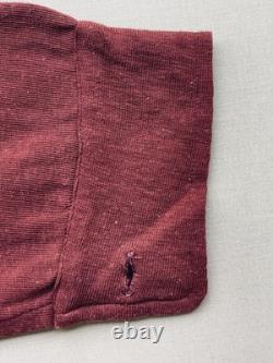 Chemise Civile de l'Armée Allemande de la Seconde Guerre Mondiale, Tricot en Coton Rouge Vin Manches Longues, 4 Boutons, Petite