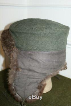 Choix Original Ww2 German Army Cold Weather Brown Fur Hat Field Lapin