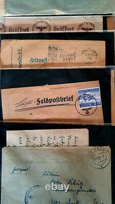 Collection Immobilière 80+ German Fieldpost Letters & Postcards 1912 51 Ww1 Ww2 Wk1