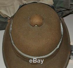 Corps Allemand Seconde Guerre Mondiale D'origine Afrique Moelle Armée Casque / Hat. Achevée. Withcert Auth