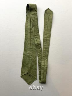 Cravate tropicale en coton vert olive de l'armée allemande Heer Afrikakorps de la Seconde Guerre mondiale RARE