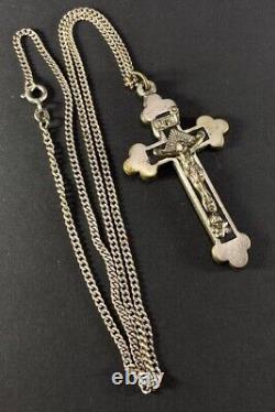 Croix allemande de la Seconde Guerre mondiale chaîne en argent Croix pectorale des officiers de l'Armée Wehrmacht Crucifix