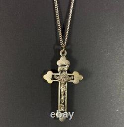 Croix allemande de la Seconde Guerre mondiale chaîne en argent Croix pectorale des officiers de l'Armée Wehrmacht Crucifix