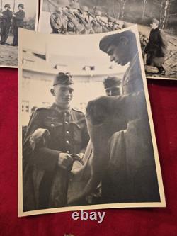 DIRIGEANTS DE LA WEHRMACHT Photo lot CASQUE EN ACIER D'ENTRAINEMENT DES TROUPES WWII Allemand WWII