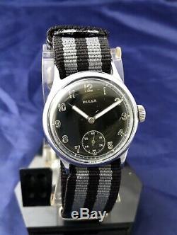 Dh Militaire Allemand Bulla Vintage Wwii Poignet Army Watch Cal. As1130