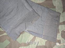 Doublure de pantalon rembourrée verte en roseau originale allemande de la Seconde Guerre mondiale pour soldat d'hiver