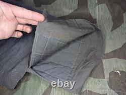 Doublure de pantalon rembourrée verte en roseau originale allemande de la Seconde Guerre mondiale pour soldat d'hiver