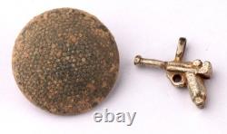 Éléphant WW2 allemand 1943 anneau photo WWII pendentif pistolet bouton DAK armée allemande