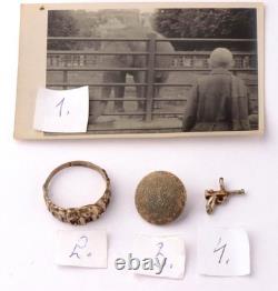 Éléphant WW2 allemand 1943 anneau photo WWII pendentif pistolet bouton DAK armée allemande