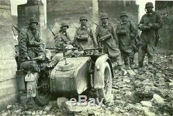 Ensemble De L'armée Allemande Ww2 Motos Wehrmacht Métal Plaque D'immatriculation Réplique Custom