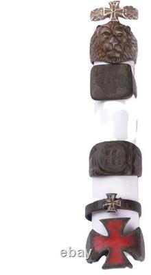 Ensemble de bagues allemandes de la WWII Allemagne 6 pcs Armée Wehrmacht force Lion Croix de fer Art