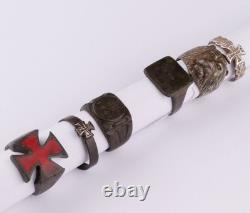 Ensemble de bagues allemandes de la WWII Allemagne 6 pcs Armée Wehrmacht force Lion Croix de fer Art