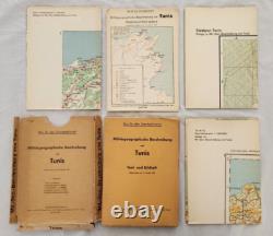 Ensemble de cartes géographiques militaires allemandes de Tunis de 1941 WWII Berlin Army
