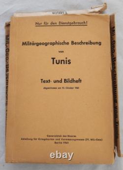 Ensemble de cartes géographiques militaires allemandes de Tunis de 1941 WWII Berlin Army