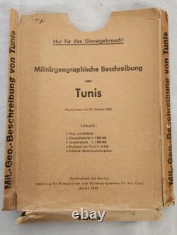 Ensemble de cartes géographiques militaires allemandes de Tunis de 1941 WWII Berlin Army