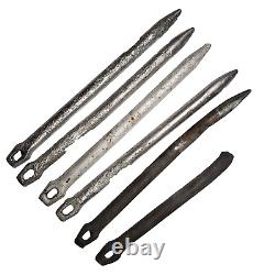 Ensemble de piquets de tente Zeltbahn de l'armée allemande de la Seconde Guerre mondiale (6) en aluminium et acier avec marque du fabricant