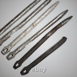 Ensemble de piquets de tente Zeltbahn de l'armée allemande de la Seconde Guerre mondiale (6) en aluminium et acier avec marque du fabricant