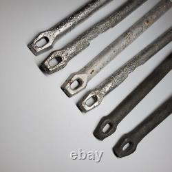 Ensemble de piquets de tente Zeltbahn de l'armée allemande de la Seconde Guerre mondiale (6) en aluminium et acier avec marque du fabricant