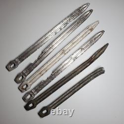 Ensemble de piquets de tente Zeltbahn de l'armée allemande de la Seconde Guerre mondiale (6) en aluminium et acier avec marque du fabricant