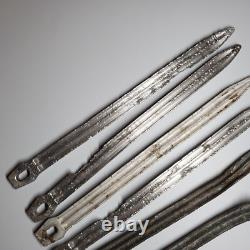 Ensemble de piquets de tente Zeltbahn de l'armée allemande de la Seconde Guerre mondiale (6) en aluminium et acier avec marque du fabricant