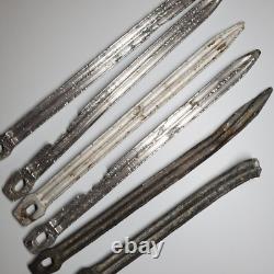 Ensemble de piquets de tente Zeltbahn de l'armée allemande de la Seconde Guerre mondiale (6) en aluminium et acier avec marque du fabricant