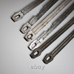 Ensemble de piquets de tente Zeltbahn de l'armée allemande de la Seconde Guerre mondiale (6) en aluminium et acier avec marque du fabricant