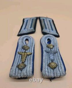Épaulettes de médecin officier médical de l'armée allemande de la Seconde Guerre mondiale, lot de collets