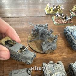 Flammes de guerre WWII lot de figurines peintes de l’armée allemande chars infanterie artillerie