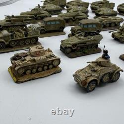 Flammes de guerre peinte lot d'armée de chars et véhicules allemands de la Seconde Guerre mondiale, miniatures 15 mm, énorme ensemble