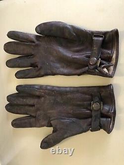 Gants en cuir véritable Nappa d'officier de la Wehrmacht allemande rares de la Seconde Guerre mondiale