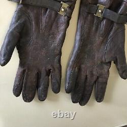 Gants en cuir véritable Nappa d'officier de la Wehrmacht allemande rares de la Seconde Guerre mondiale