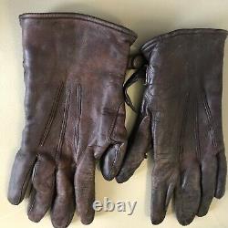 Gants en cuir véritable Nappa d'officier de la Wehrmacht allemande rares de la Seconde Guerre mondiale