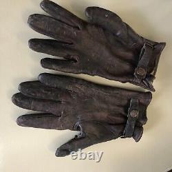 Gants en cuir véritable Nappa d'officier de la Wehrmacht allemande rares de la Seconde Guerre mondiale