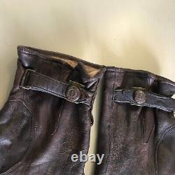 Gants en cuir véritable Nappa d'officier de la Wehrmacht allemande rares de la Seconde Guerre mondiale