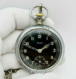 Grana Pocket Watch Rare Military Dh Armée Allemande Swiss Vintage Watch 1940s Wwii