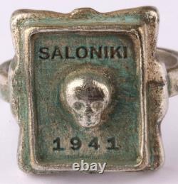 Grèce Salonique 1941 Anneau allemand de la Seconde Guerre mondiale Wehrmacht gothique Allemagne WWII