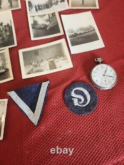 Groupe de photos, de patchs et montres de l'armée allemande de la Seconde Guerre mondiale