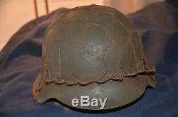 Guerre Mondiale 2 Armée Allemande / Heer M42 Combat Helmetwith Demi Wire Basket