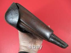 Holster en cuir de l'armée allemande de la WWII pour pistolet P08 Luger avec preuve d'aigle WaA47, en bon état