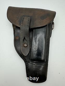 Holster en cuir pour pistolet Sauer modèle H 38H de la police allemande de l'époque de la Seconde Guerre mondiale remanié