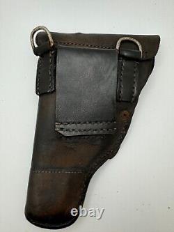 Holster en cuir pour pistolet Sauer modèle H 38H de la police allemande de l'époque de la Seconde Guerre mondiale remanié