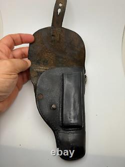 Holster en cuir pour pistolet Sauer modèle H 38H de la police allemande de l'époque de la Seconde Guerre mondiale remanié