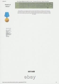 Identification de soldat de l'Armée rouge de la Seconde Guerre mondiale ayant détruit un char allemand et 20 ennemis - très rare