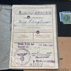 Identité militaire allemande originale de la Seconde Guerre mondiale, lot d'école de l'armée, lettre de libération du camp de guerre